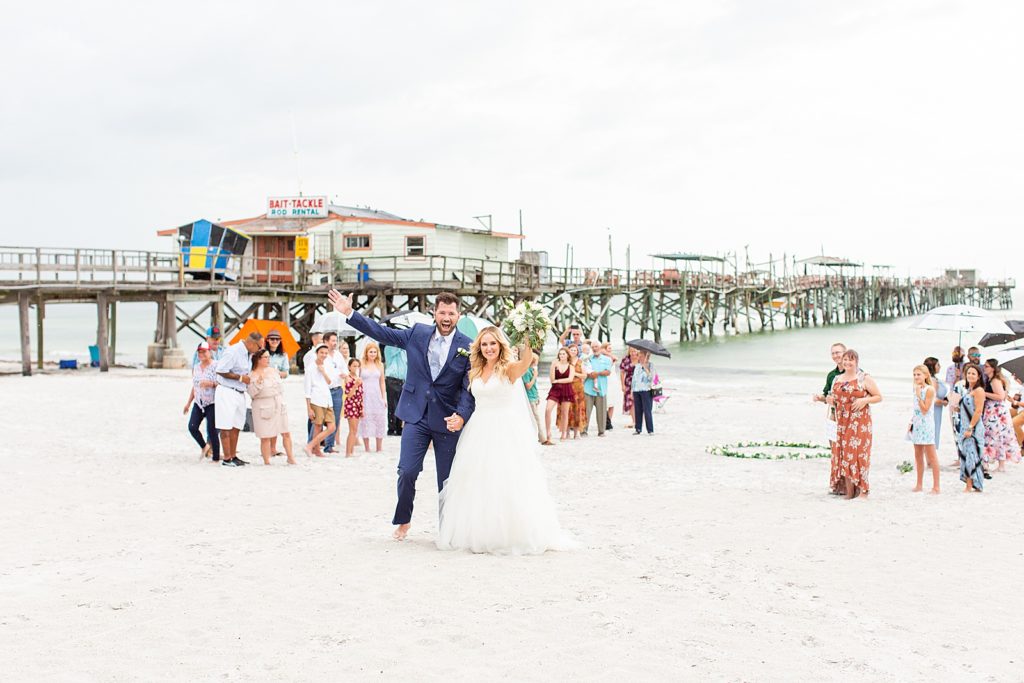 couple just married on florida beach