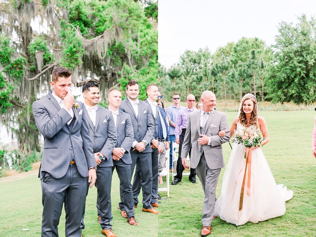 Bride and Grooms reaction walking down the aisle