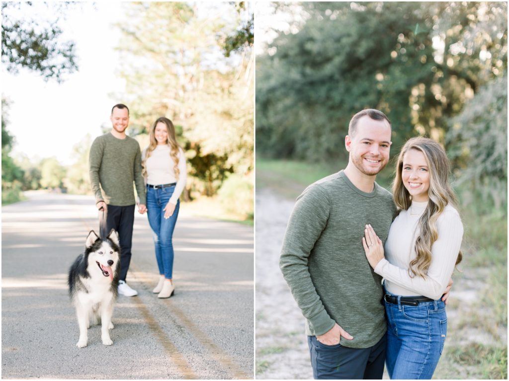 husky in engagement session