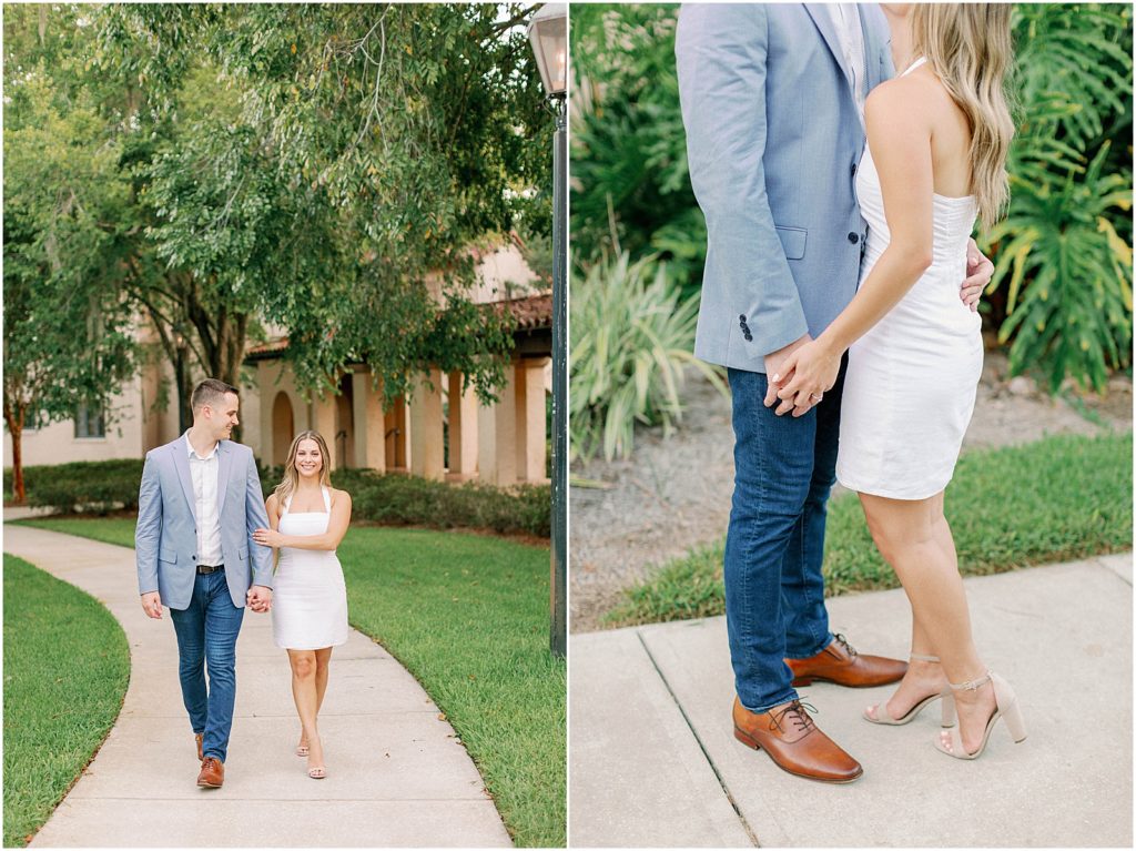 couple walking on Rollins College
