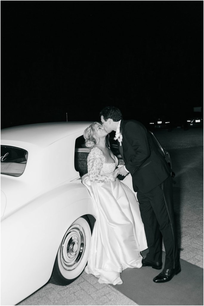 Vintage Car exit at wedding
