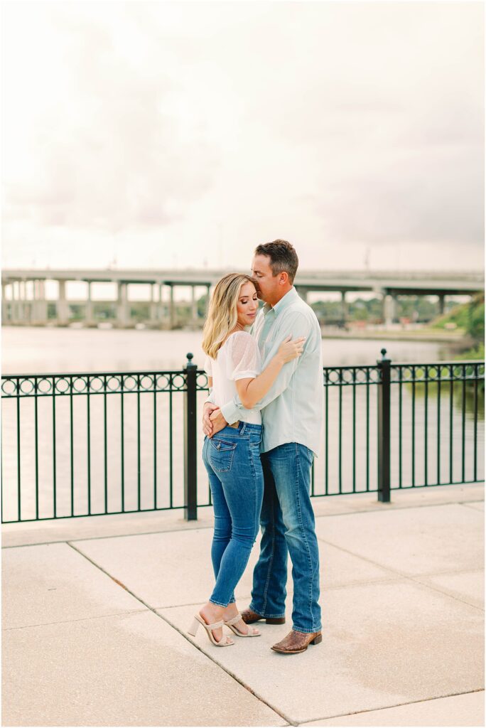 Engagement shoot by Ormond Beach Bridge